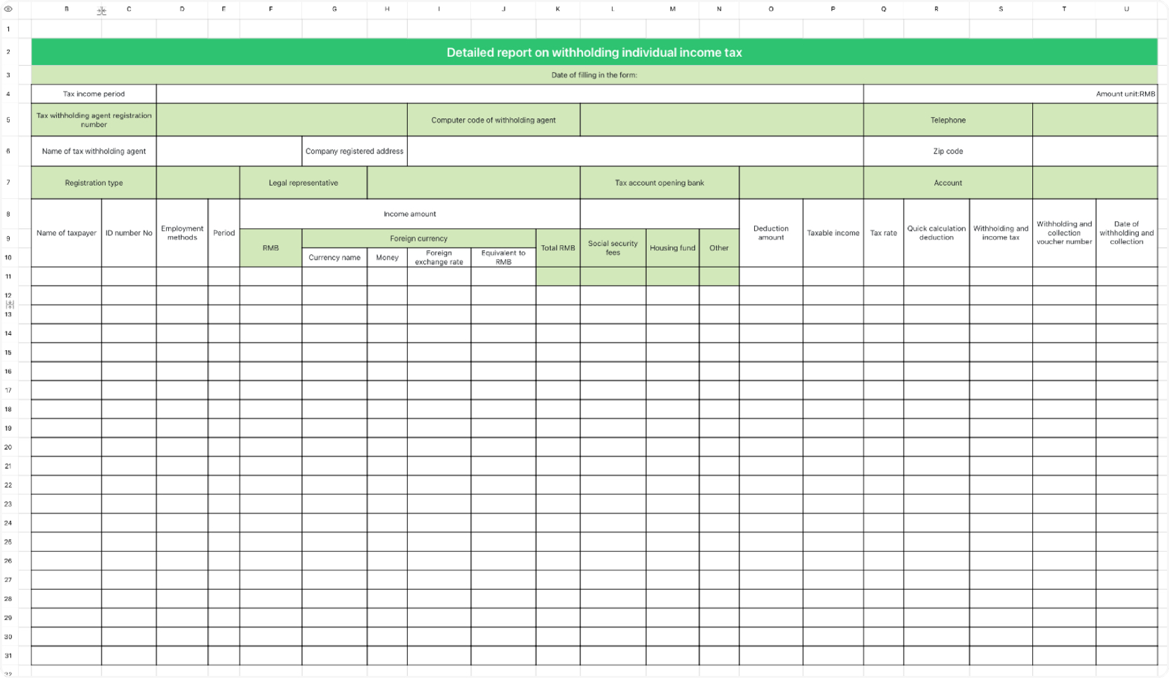 Detailed report on withholding individual income tax 1